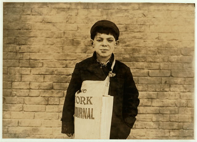 Tony Casale, 11 years old been selling 4 years. Sells until 10 P.M. some times. His paper boss told me the boy had shown him the marks on his arm where his father had bitten him for not selling more papers. He (the boy) said "Drunken men say bad words to us." Location: Hartford, Connecticut.